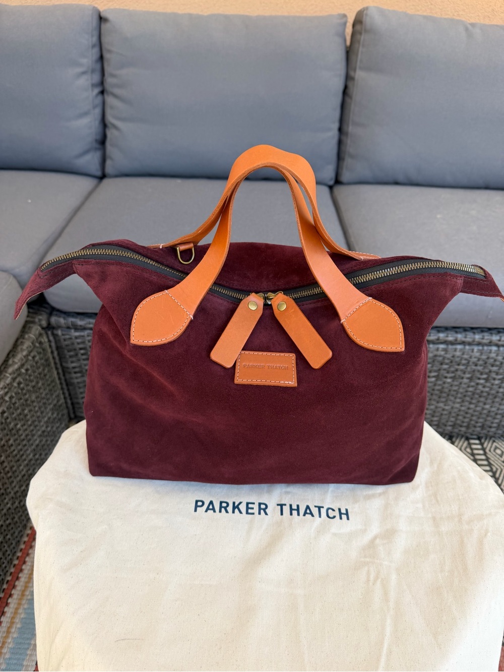 Parker Thatch: Charlie Handbag - Suede Oxblood EUC!